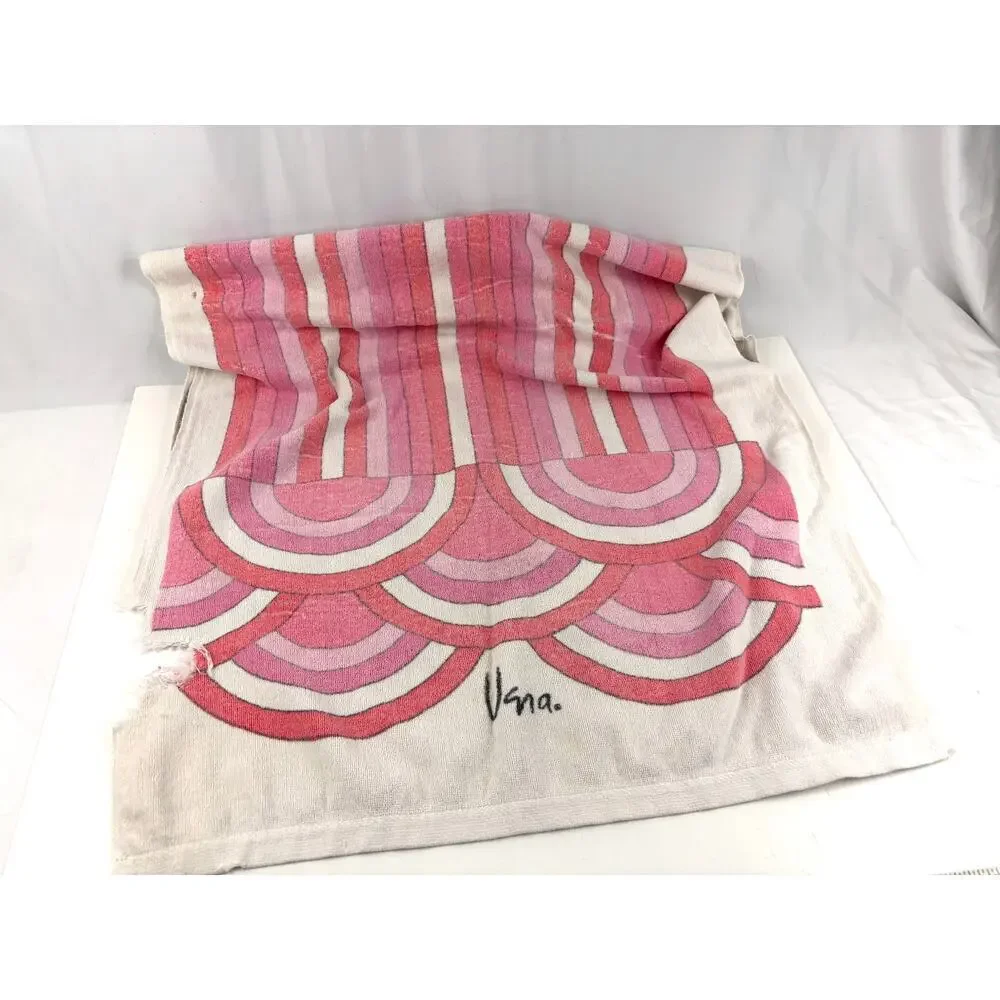 VTG 6x‎ Cotton Blend Towel Soft Pink Red Floral Bath Hand Towels Reversible
